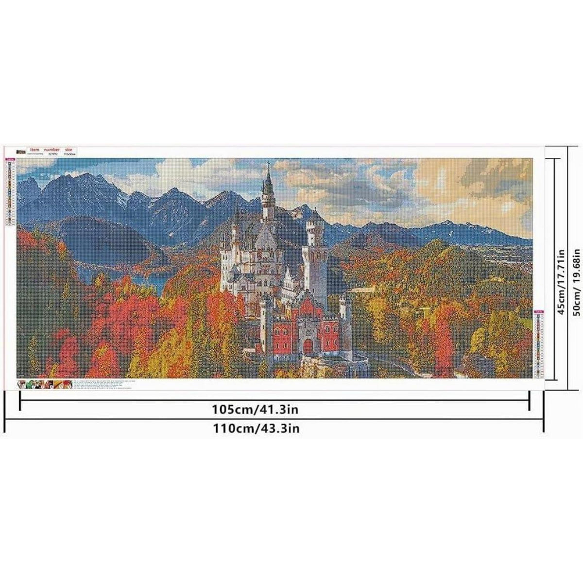 Diamantmalerei Berge Neuschwanstein 110x50 cm Vollbild