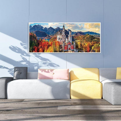 Diamantmalerei Berge Neuschwanstein 110x50 cm Vollbild