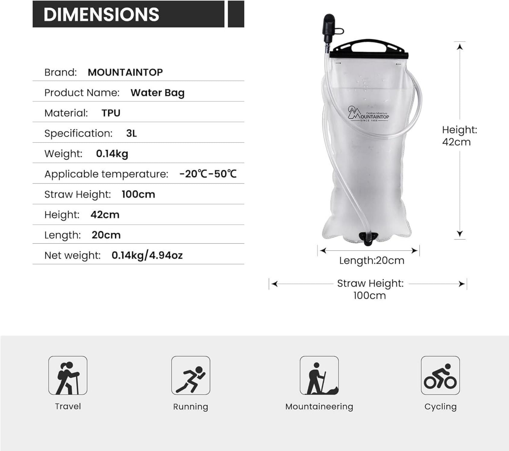 Trekkingrucksack 80L mit Trinkblase Wanderstöcke Hängematten Outdoor