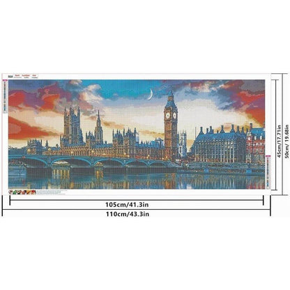 Diamant Painting London Brücke & Landschaft 110x50 cm