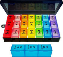 Tablettenbox 7 Tage Pillendose mit 3 Fächern Schwarz