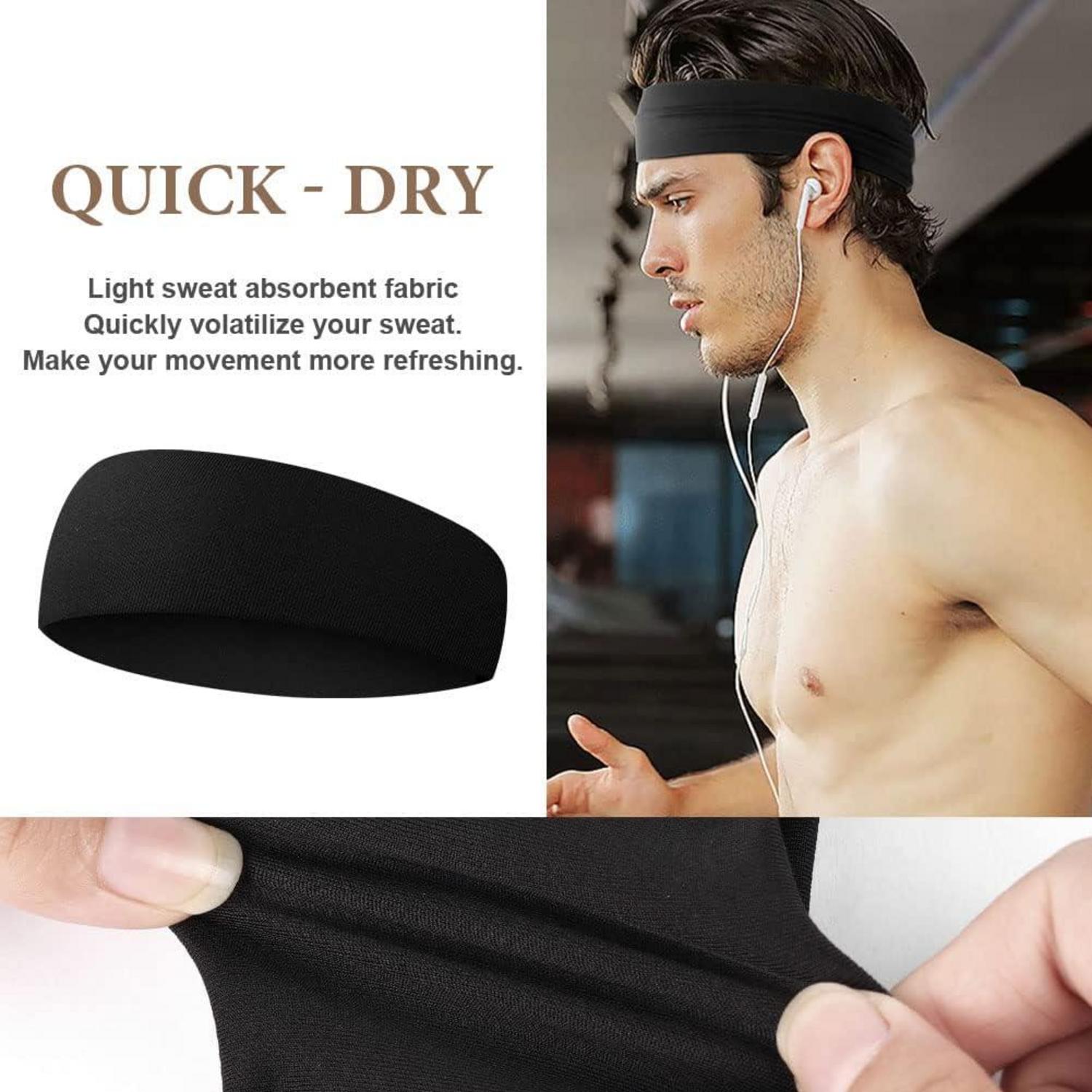 Sport Stirnbänder Unisex 4er Set - Elastische Dünn Anti-Rutsch
