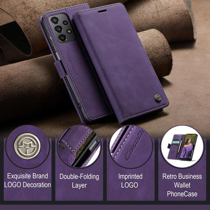 Samsung Galaxy A23 5G/4G Handyhülle Leder RFID Flip Stand Case - Lila