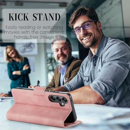 Samsung Galaxy A14 5G/4G Handyhülle Premium Leder RFID Schutzhülle Flip Case Standfunktion - Rosa