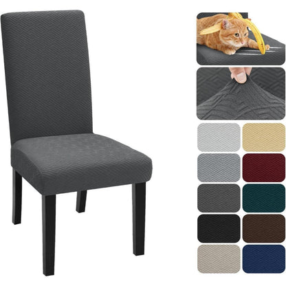 Stretch Stuhlhussen 4er Set Dunkel Grau – Esszimmer & Bankett