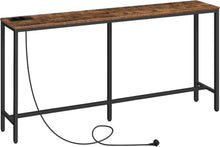 Konsolentisch mit Ladestation USB-Anschlüssen Vintagebraun 160cm