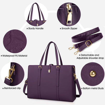 Damen Handtasche Schwarz Groß Wasserdicht Laptop Shopper PU Leder