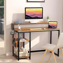 Schreibtisch 120 x 55 cm mit Regal, Monitorständer