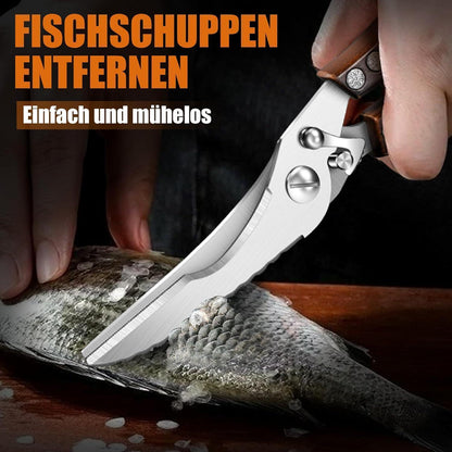 Geflügelschere Profi Edelstahl mit Sicherheitsschloss und Federmechanismus