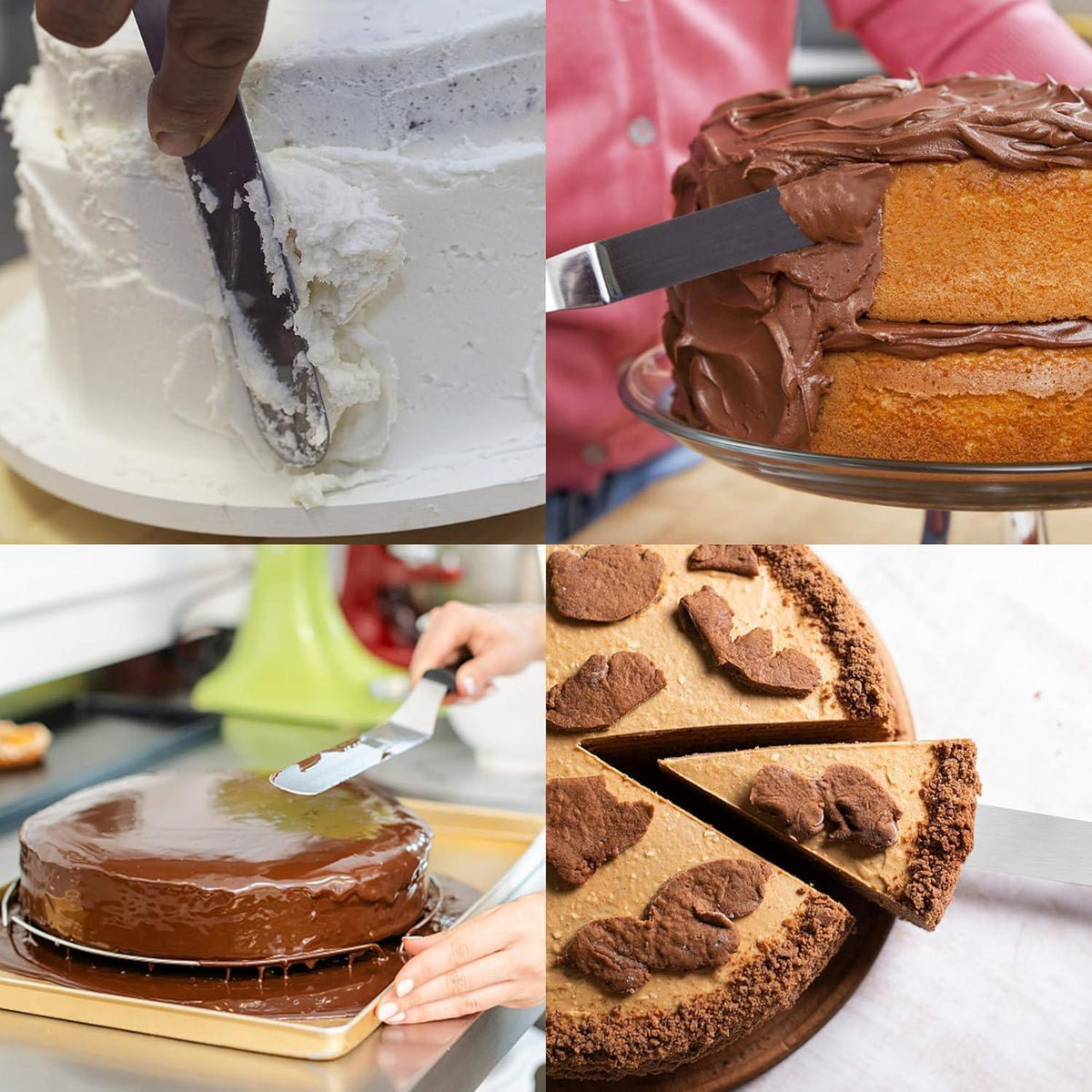 4er Set Winkelpaletten Edelstahl für Torten & Kuchen