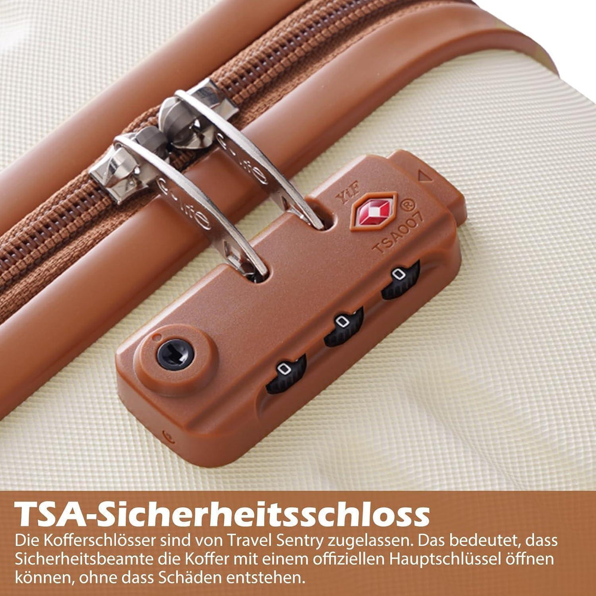 Reisekoffer-Set 5-teilig mit Rucksack und Kulturbeutel, Blau/Braun