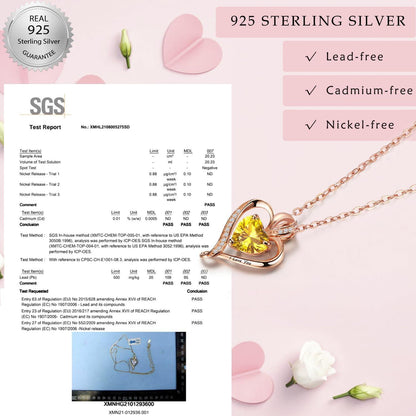 Silber Herz Kette Damen "I love you" Gravur & Geburtsstein