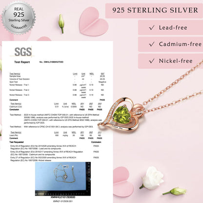 Silber Herz Kette Damen "I love you" Gravur & Geburtsstein