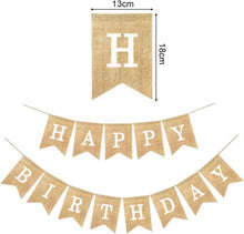 Happy Birthday Vintage Sackleinen Wimpelkette Party