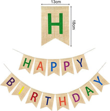 Happy Birthday Girlande Sackleinen Vintage Banner DIY