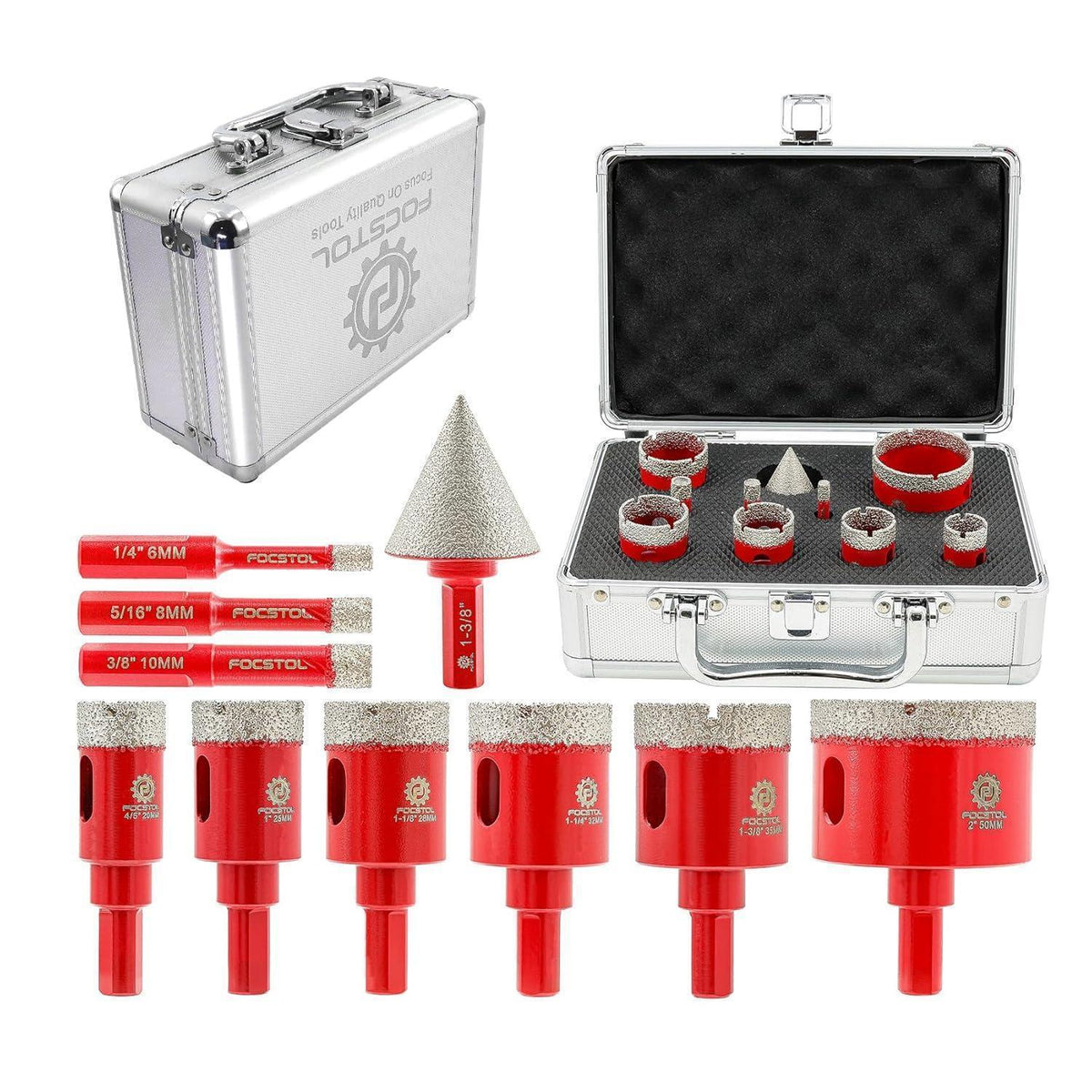 Diamant Fliesenbohrer Set 10tlg. für Granit & Marmor
