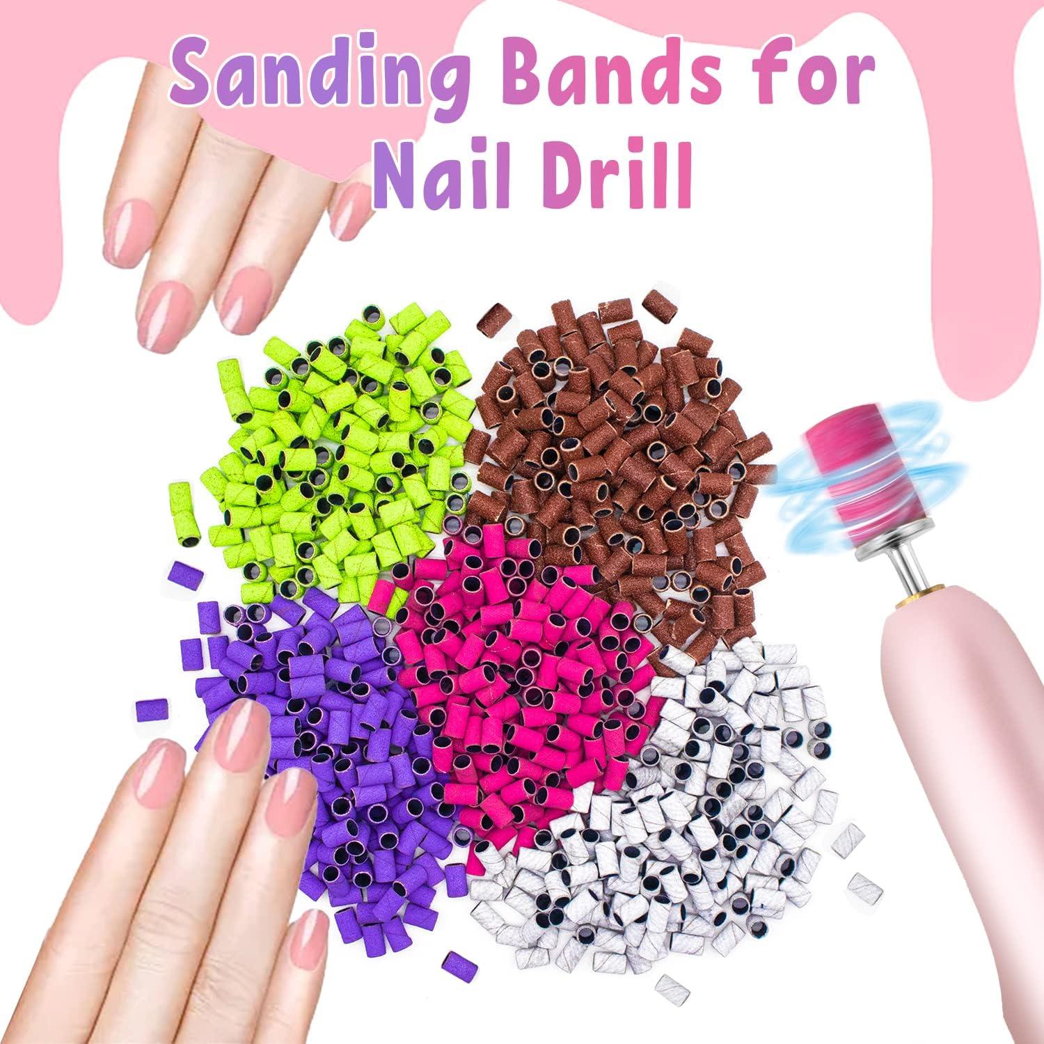 300 Stk. Schleifhülsen Nagelfräser Gelnägel 80-240 Grit 2 Nagelbohrer