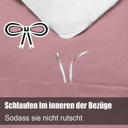Soifox Bettwäsche 220x240 Rosa Mikrofaser Set 2-tlg. Bettbezug Kissenbezug