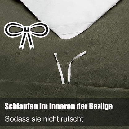 Bettwäsche-Set Mikrofaser Olivergrün 220x240 cm bügelfrei