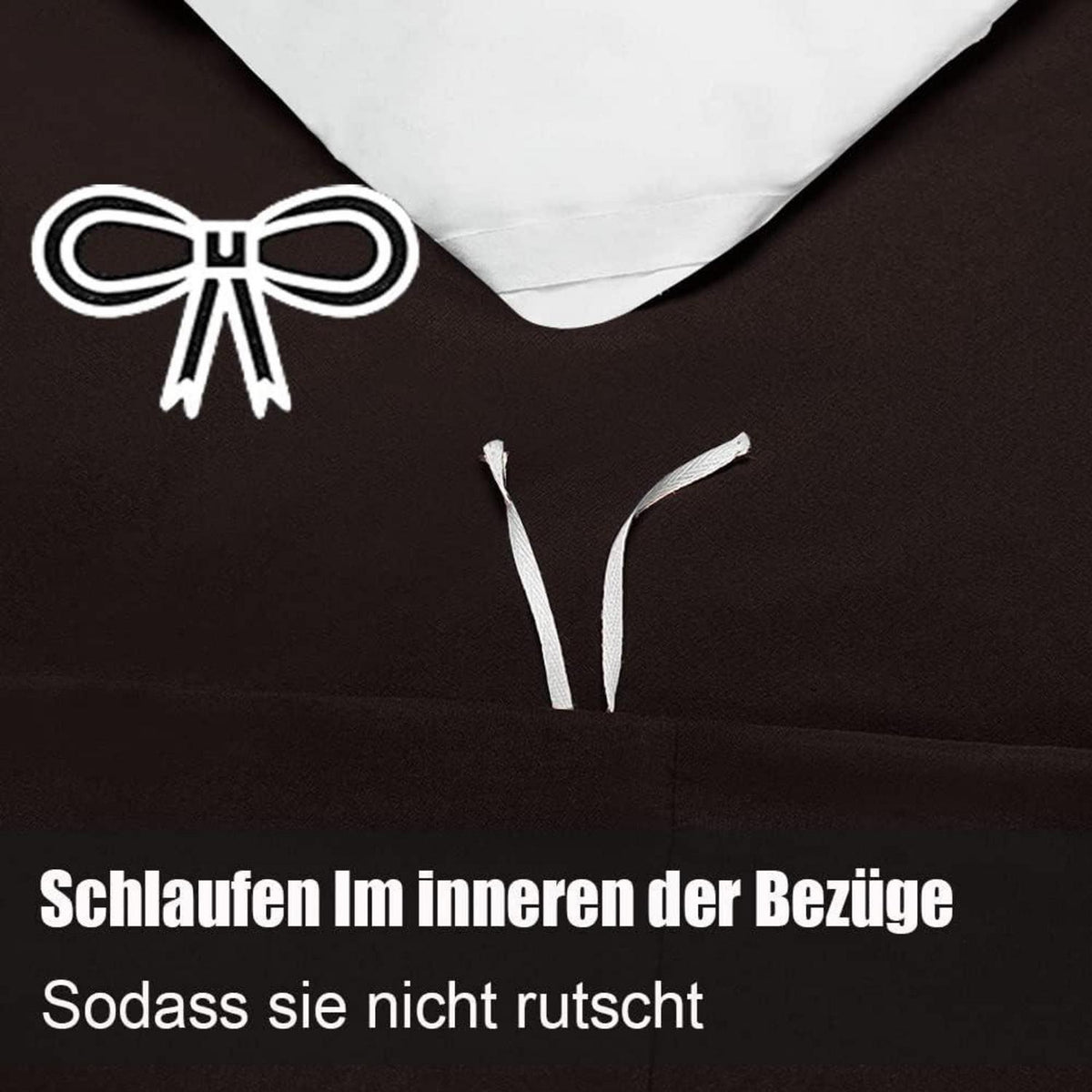 Soifox Bettwäsche Set 200x220 Braun weich und bügelfrei 2er Kissenbezug