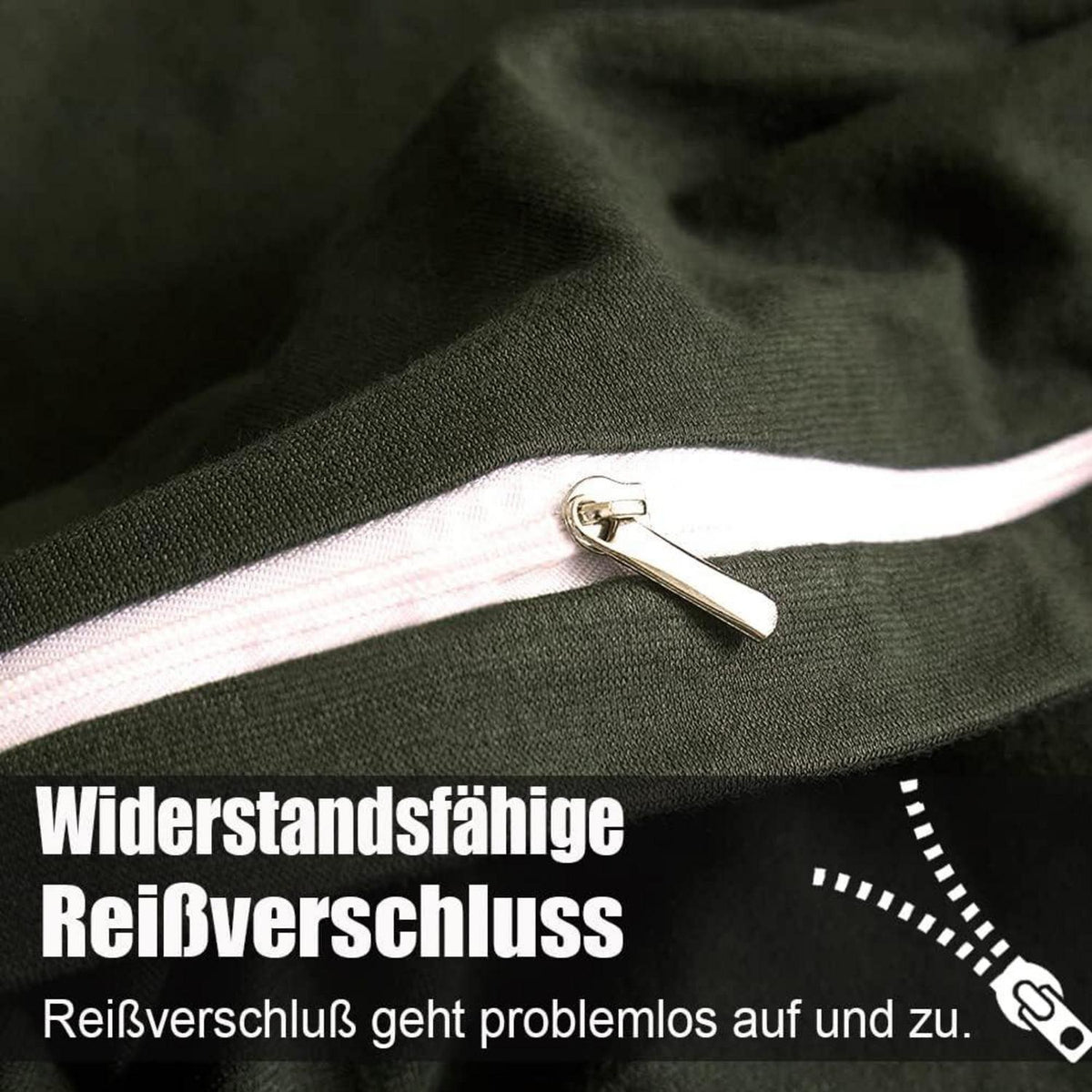 Bettwäsche Set 200x220 Olivgrün weich bügelfrei knitterfrei mit