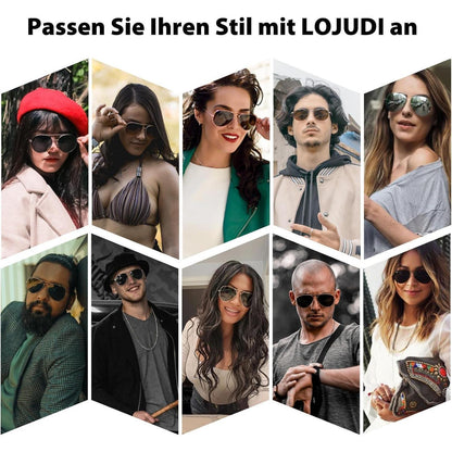 Pilotenbrille polarisiert, UV400 Schutz, Gold / Rosa Verspiegelt