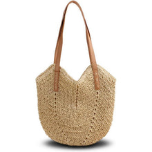 Strohhandschuh Damen Groß Sommer Strandtasche Boho Stil X-beige