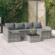 vidaXL Garten Lounge Set 2-tlg. Grau Poly Rattan mit Kissen