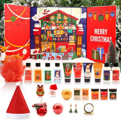 BODY & EARTH Wellness Adventskalender für Frauen mit 24 SPA Produkte Geschenkset