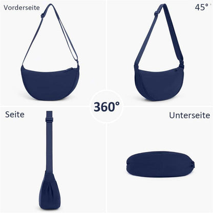 Damen Halbmond Crossbody Hobo Schultertasche A-dunkelblau