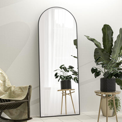 Ganzkörperspiegel Bogenförmig 162x53cm – Stehend, Hängend, Schwarz