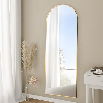 Ganzkörperspiegel Bogenförmig Gold 162x53cm – Stand- & Wandspiegel
