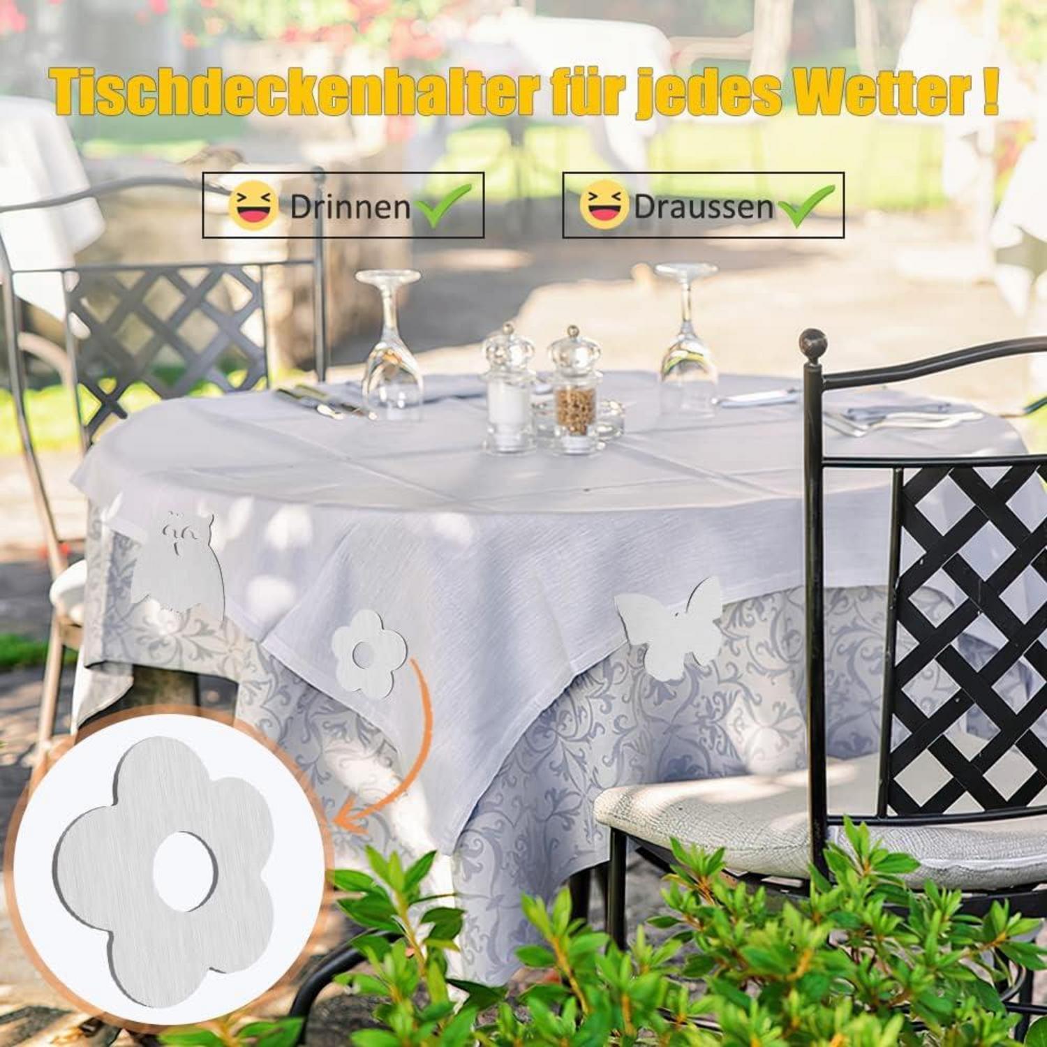 Magnetische Tischdeckenbeschwerer, 8er Set, Edelstahl Blume, Extra
