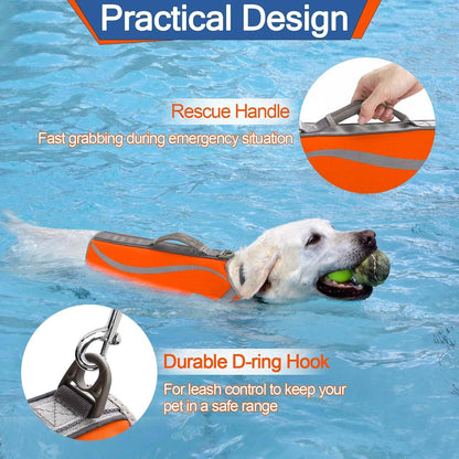 Hundeschwimmweste Neopren Rettungsweste Klettverschluss Orange L