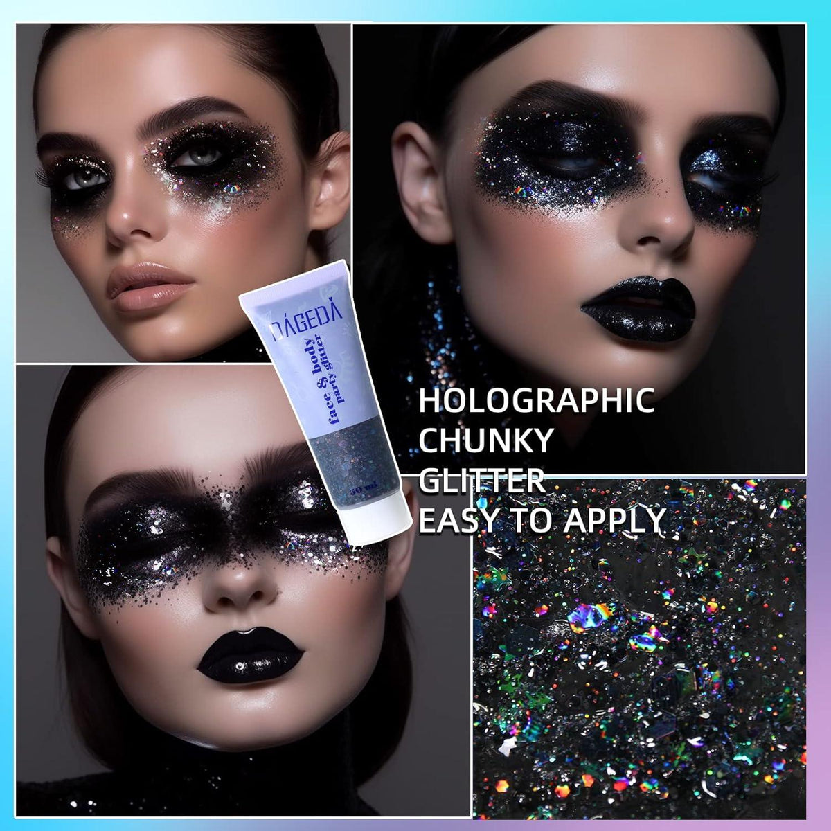 Glitter Gel Sequins Shimmer Body Face Liquid Eyeshadow Holographic