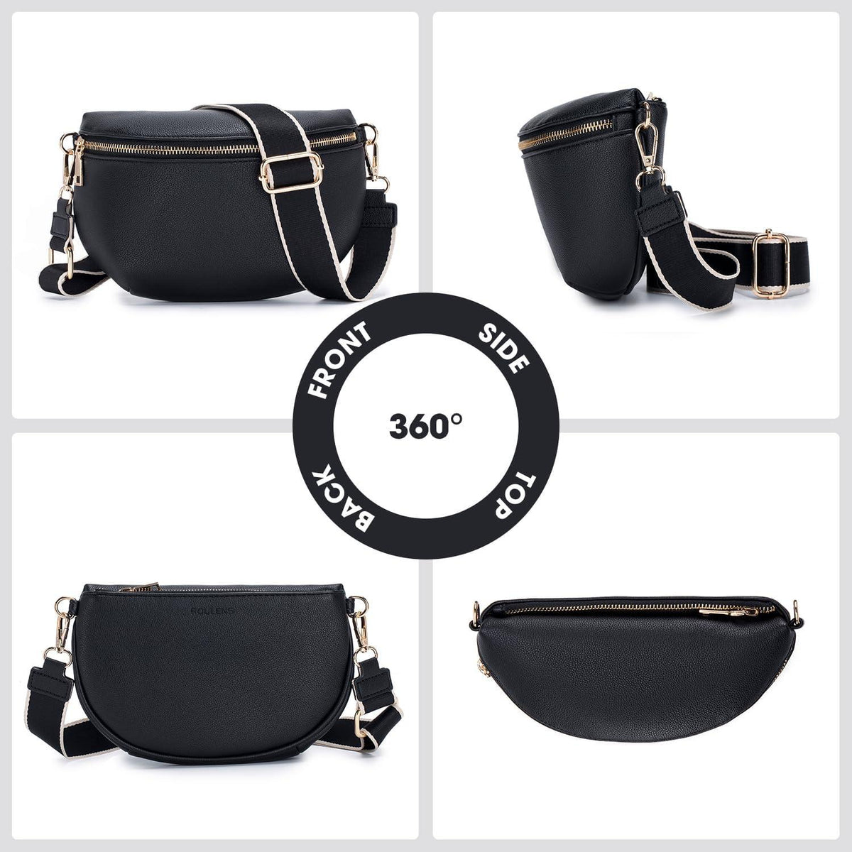 Kleine Damen Umhängetasche RFID Blockierung PU Leder Crossbody Bag