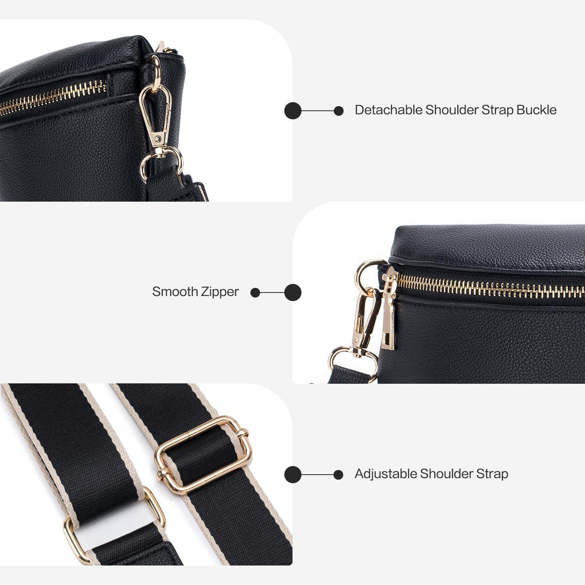 Kleine RFID Umhängetasche aus PU Leder Damen Crossbody Bag Blocking Brusttasche