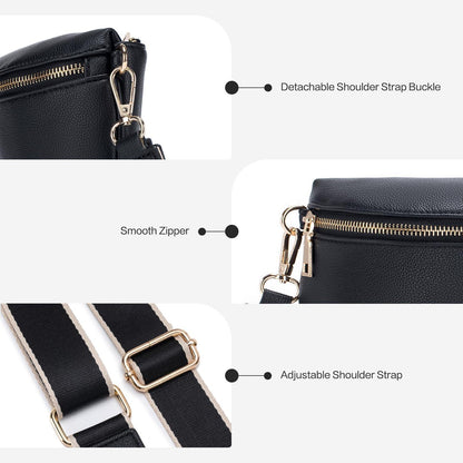 Kleine RFID Umhängetasche aus PU Leder Damen Crossbody Bag Blocking Brusttasche