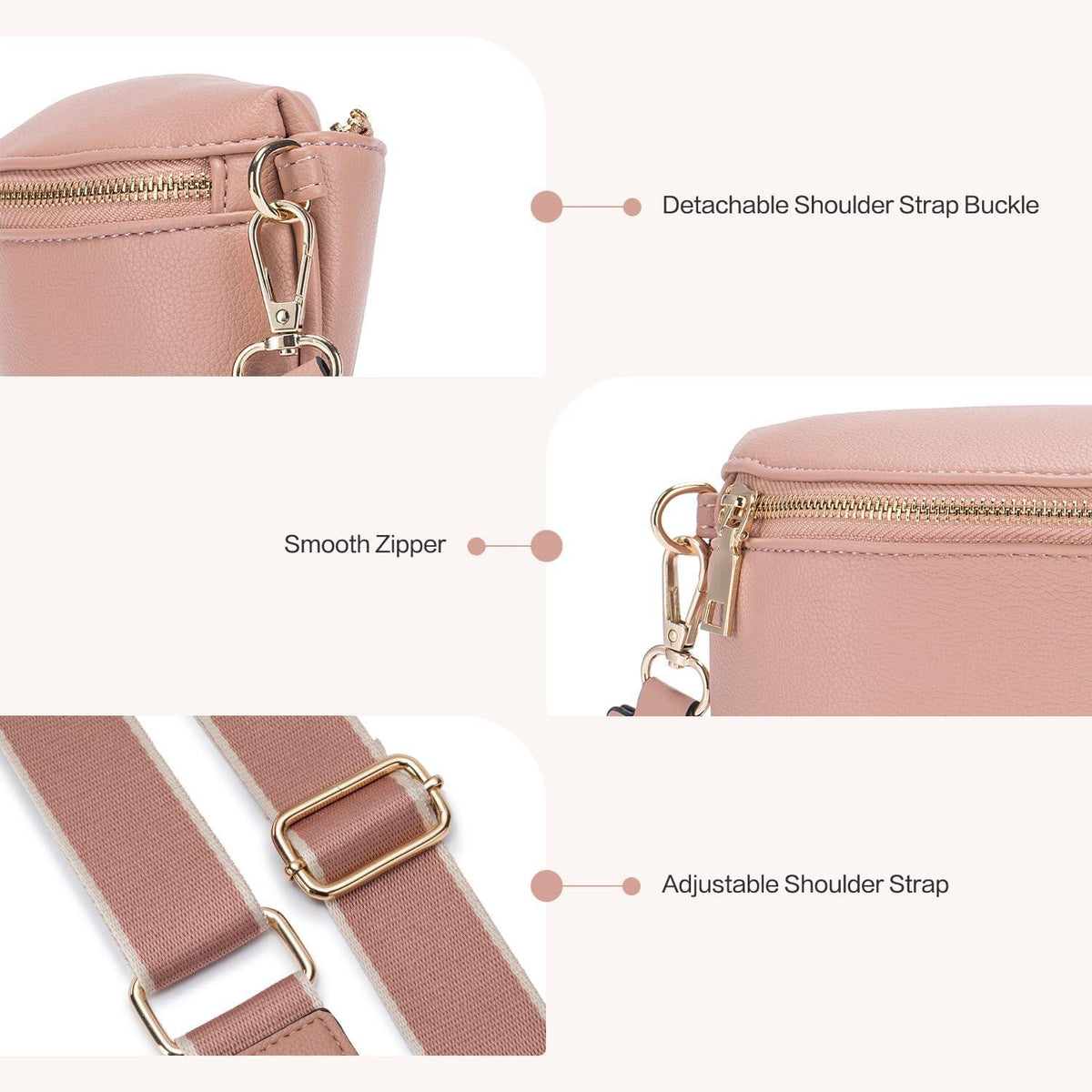 Kleine Damen RFID Umhängetasche Crossbody Veganes PU Leder
