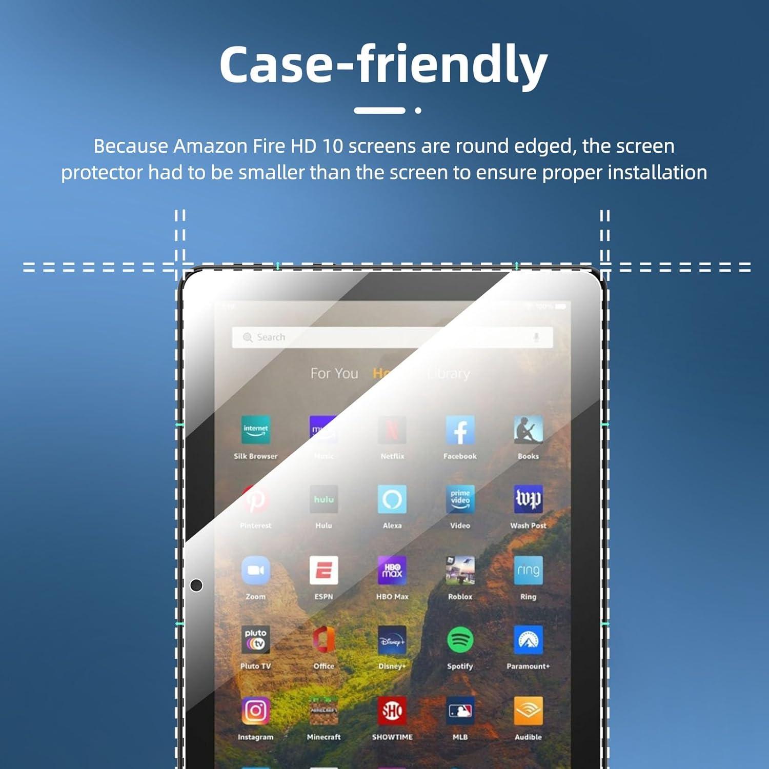 Panzer Schutz Glas für Amazon Fire HD 10 11. Generation, 9H Härte