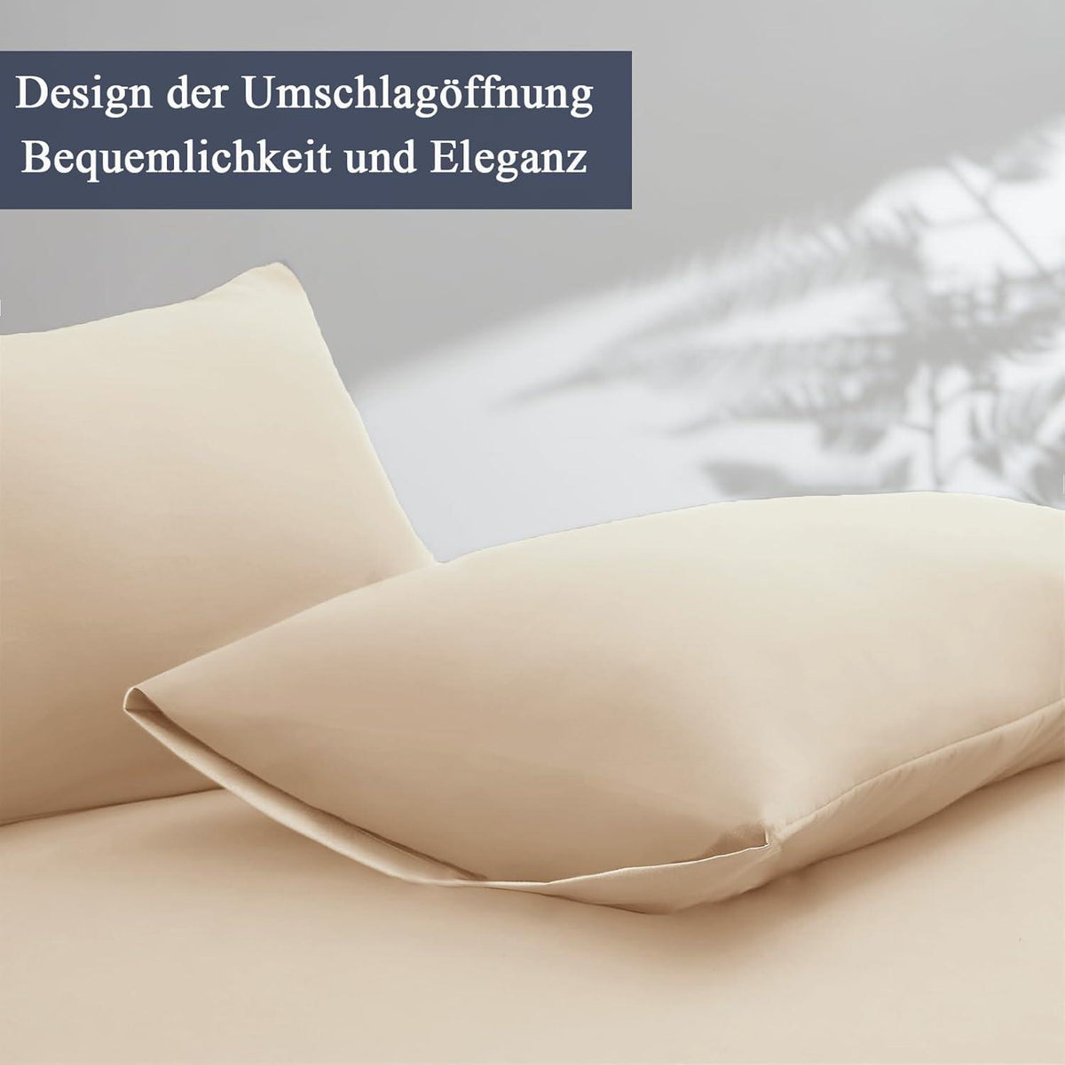 2er Set Vielit Kissenbezug 40x60 Beige Microfiber Öko-Hypoallergenic