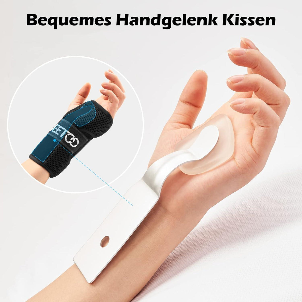 Handgelenkstütze mit 3 Metallschiene für Karpaltunnelsyndrom, Handgelenk Bandage Schwarz