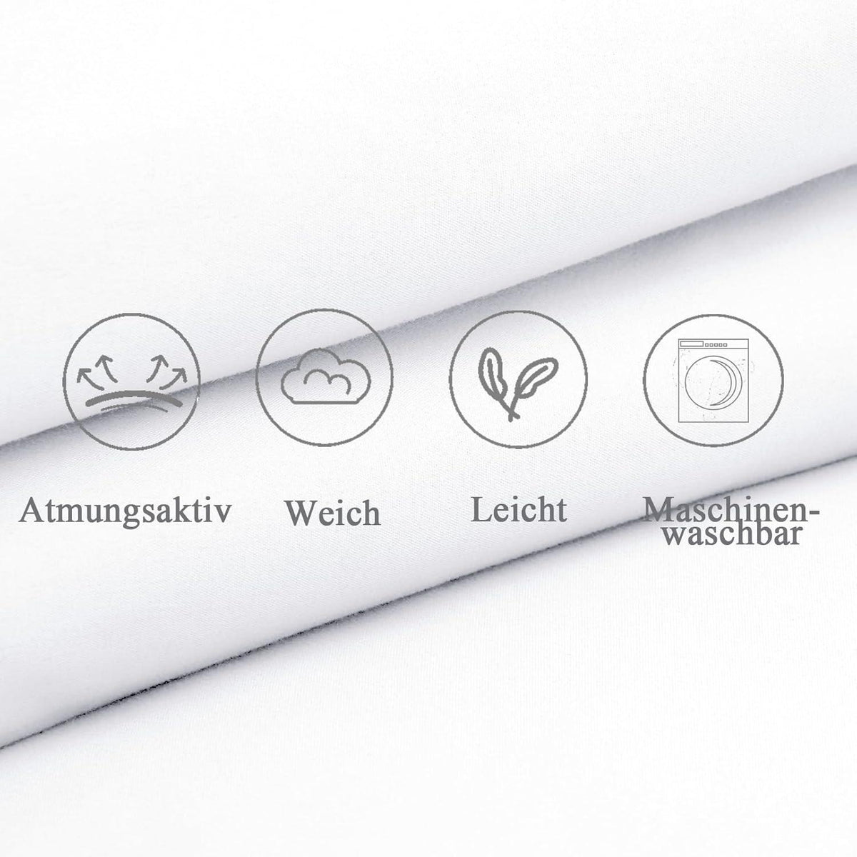 Weißer Kissenbezug 80x80 Mikrofaser 2er Set Pillowcase OEKO-TEX 100