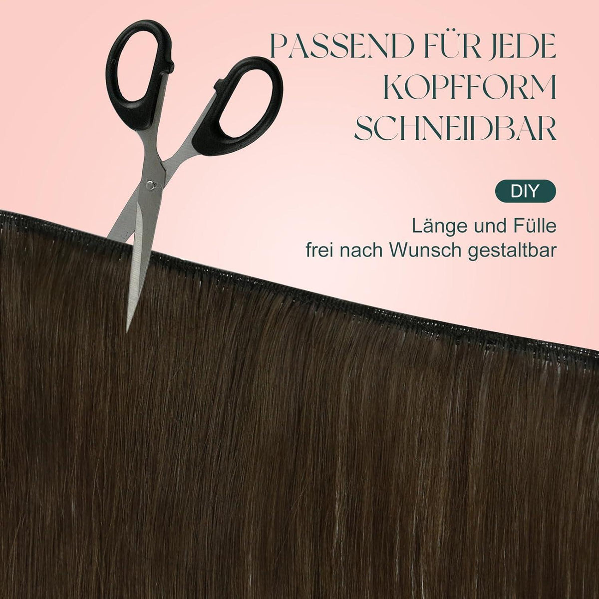 Echthaar Tressen Dunkelbraun-Aschblond 20 Zoll