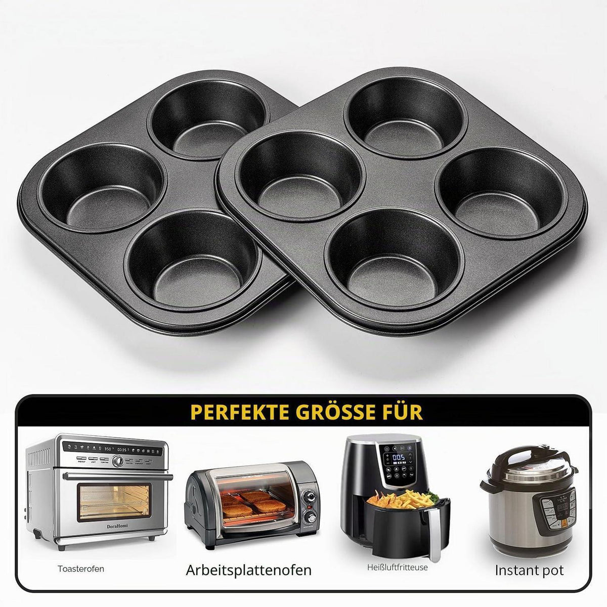 Muffinform für Luftfritteuse & Ofen – Antihaft, 2er Set