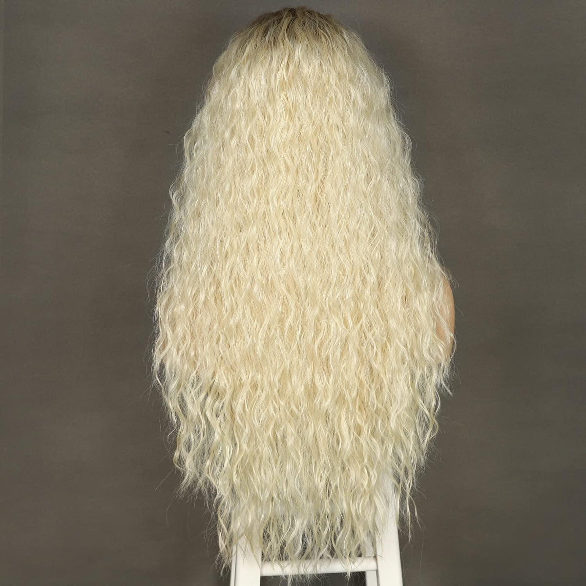 Blond Lockenperücke 613 Spitze Front Synthetisch 26 Zoll