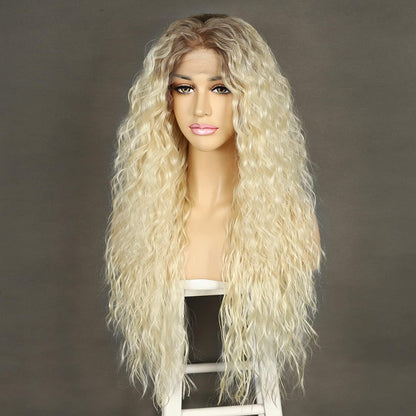 Blond Lockenperücke 613 Spitze Front Synthetisch 26 Zoll
