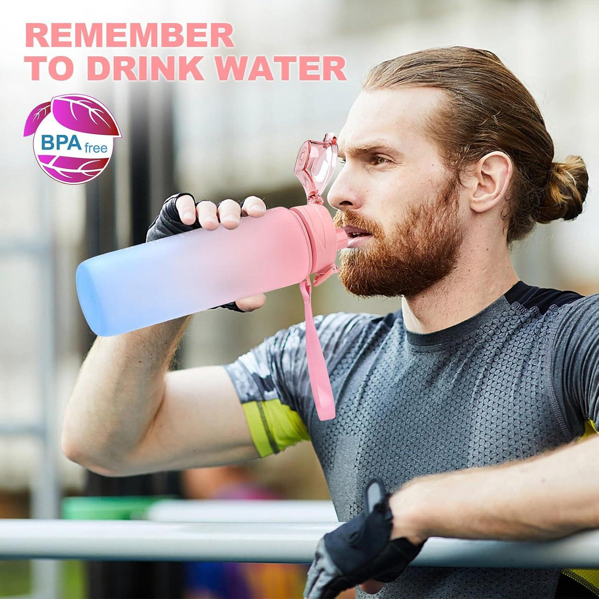 Sport Trinkflasche 1L BPA freie Tritan Wasserflasche