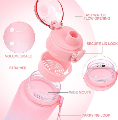 Sport Trinkflasche 1L BPA-frei Auslaufsicher 360° Leak-Proof Design