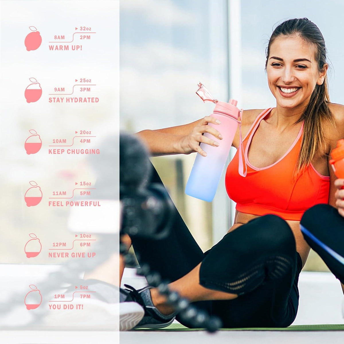 Sport Trinkflasche 1L BPA-frei Tritan Wasserflasche auslaufsicher für